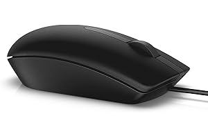 Dell MS116 Wired Optical Mouse, 1000DPI, LED Tracking, Scrolling Wheel, Plug and Play