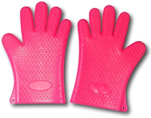 Silicone Gloves Oven Gloves Grill Gloves 1 Pair Left &amp; Right Choice of Colours for Kitchen Household Grill Heat Resistant &amp; Dishwasher Safe