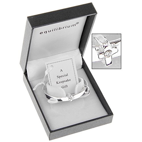 Equilibrium Silver Plated Christening or New Baby Bangle (6780)