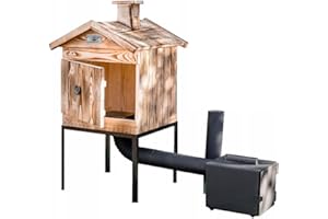 QLS HANDELS Räucherkammer Holz Imprägniert Räucherofen Räucherschrank Garten 50 x 50 x 70 cm