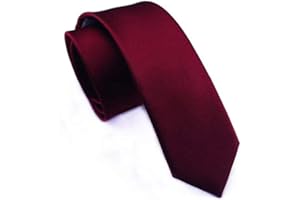 JEMYGINS 2.4" Solid Color Skinny Tie Slim Necktie for Men (6cm)