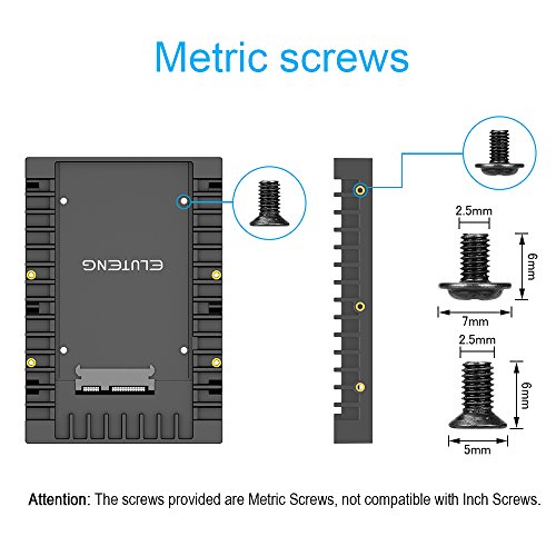 ELUTENG Wechselrahmen SATA 2,5″ auf 3,5″ SSD Einbaurahmen SATA 3.0 Festplatten Adapter 6 Gbp/s HDD Mounting Bracket für für 7mm 9.5mm 12.5mm SATA HDD oder SSD - 7