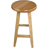 Wooden Bar Stool, WOODEN COLOR 28-29 cm Session Diameter, 80 cm Height, Beech Tree, Varnished