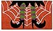 Produktbild Natürliche Kokos Fußmatte - Halloween Indoor Outdoor Willkommen Fußmatte, Easy Clean, PVCAnti-Rutsch-RückseiteVordereingangsmatten,Spooky Witch's Legs und Spiderweb Design, Braun, 17,2 x 30 x 0,5 Zoll