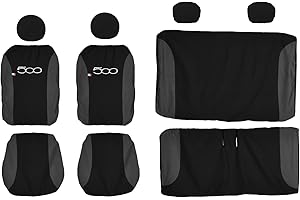 Lupex Shop 500_N.GS - Fundas para Asientos de Coche Color Negro/Gris Oscuro