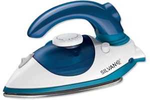 Plancha de Vapor de Viaje con Suela de Acero - Potencia de 731W a 871W - Incluye Regulador de Temperatura - Capacidad de Reserva de 12 ml - Incluye un Cable de 1,9 m - Silvano
