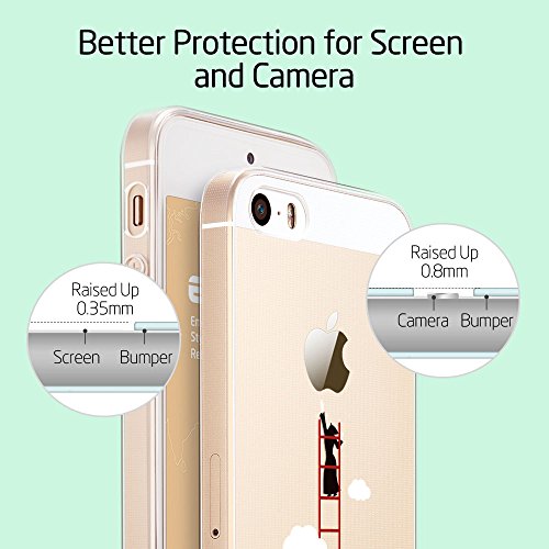 ESR iPhone SE 5 5s Funda  Suave TPU Funda Adorable Parachoques Funda Case Cover Carcasa Para iPhone 5   iPhone 5s   iPhone SE  Escalerilla Nube