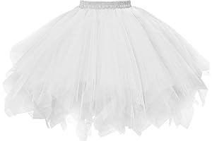 NAJZYBA Tüllrock Damen Karneval Klassisch Elastisch Kostüm Tüllrock 50er Tütü Rock Kurz Ballett Unterrock Crinoline Petticoat Tutu
