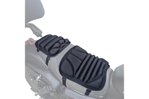 GRFIT Cuscino Sella Moto Passeggero, Cuscino per Sella Moto, Cuscino Gel Moto, Cuscino Sella Moto Gel, Sella Gel Moto, Imbottitura Sella Moto, Coprisella Moto Gel, Accessori Moto Viaggio Uomo M Black