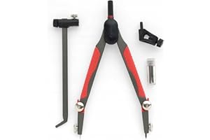 rOtring Coffret grand compas universel compact avec étui à mines Cercles jusqu'à 520 mm de diamètre