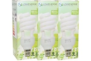 20W (=110W) Energy Saving Spiral CFL Light Bulbs 2700K Warm White, B22 B22d BC Bayonet Cap, 10 Years by Lowenergie [Energy Class A] (3)