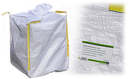 BigBag Standard 90 x 90 x 110cm belastbar bis 1000kg für Lagerung Transport von Baustoffen Materialien
