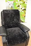 Sessel/Couchauflage/Bettvorlage echte Lammfell Schaffell-Platte 150cmx60cm (Schiefer)