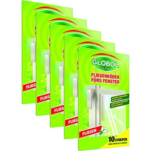 Globol Fliegenköder für Fenster 10 Streifen, 5 Packungen