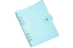 PATIKIL Przezroczysta okładka do segregatora A5, miękka folia do segregatora z PCW, do wielokrotnego napełniania, z zapięciem na zatrzask, do samodzielnego wykonania, teczka na notatnik, niebieska