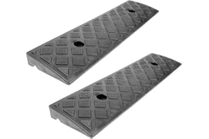ULTECHNOVO 2 Piezas Rampas De Umbral para Coche Y Puertas Alfombrillas De Caucho Resistentes para Bordillo Rampa De Carga Y Entrada para Sillas De Ruedas Seguridad Antideslizante En Exteriores