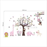 EMOTREE Kinderzimmer Wandtattoo Wandaufkleber Sticker Dekor Tiere Kinder Tierpark Baum Blume Wald XXL - 2