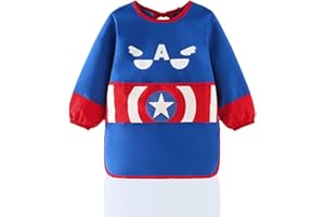 XUZOPIM Grembiule Pittura Bambini, Kids Painting Apron, Waterproof School Apron Long Sleeve With Pockets For Kids 3-7 Years, Painting Apron School For Painting, Cooking, School