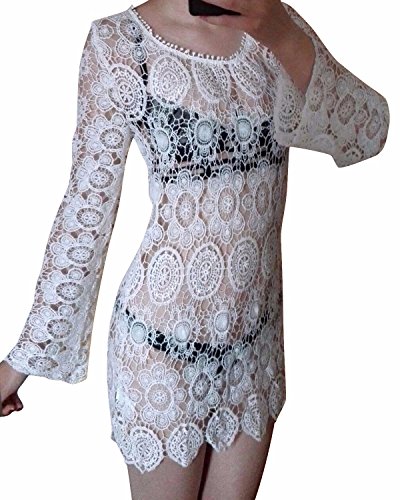 BIUBIU Damen Gestrickte Bluse Strandurlaub Kleid Bikini Cover Up - 2
