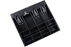 HDWR InsertTill-330, Insert Pour Tiroir-Caisse, Plateau Pour Tiroir-Caisse, 4 Compartiments Pour Billets et 8 Compartiments Pour Pièces, Rangement de Caisse, Stockage, Plateau de Remplacement