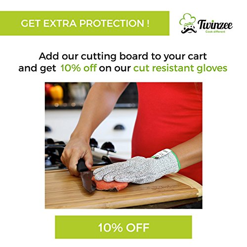 Extragrosses Bio Bambus Schneidebrett mit Rille – Erstklassiges Tranchierbrett für die Küche - 7