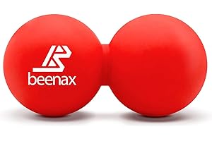 Beenax Peanut Massage Ball - Double Lacrosse Ball - Perfect for Trigger Point Therapy, Myofascial Release, Deep Tissue Massage, Yoga - Designed to Relieve Stress and Relax Tight Muscles (Red)