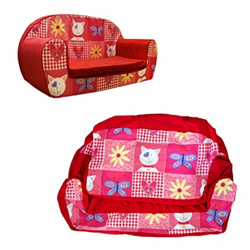 Ready Steady Bed Kitty Patchwork Cover for Children's Foam 2 Seater Sofa