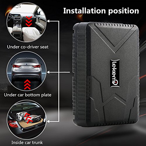 LEKEMI Tracciatore di Posizione GPS per Auto / Veicoli Tramite App Gratuita, Magnete Potente e Batteria da 10000mAh