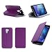 Produktbild Huawei Honor 7 / Honor 7 Premium 4G/LTE Dual Sim Tasche Leder Hülle Lila viola Cover mit Stand - Zubehör Etui Huawei Honor 7 Flip Case Schutzhülle (PU Leder, Handytasche violett purple) - XEPTIO accessories