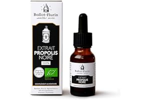 BALLOT-FLURIN Ballot Flurin - Extrait Propolis Noire Française - MUTLIFONCTIONS : Sensibilités saisonnières, peau, hygiène buccale - Certifié Bio - Fabriqué en France - 15 ml