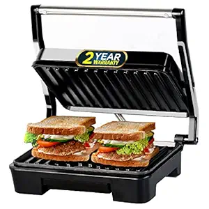 iBELL SM1515 Sandwich Maker with Floating Hinges, 1000Watt, Panini / Grill / Toast (Black)