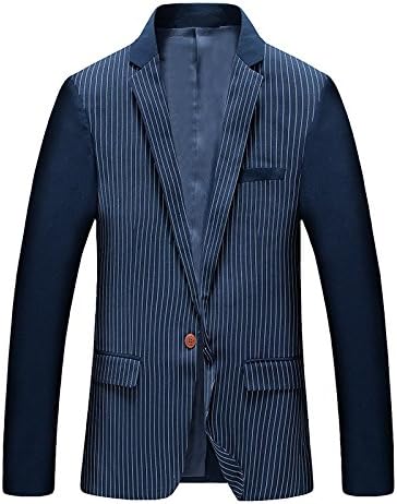 Suits Mens Suit Jacket Mens Suit Jacket Mens Fashion Striped Suit Dark Blue Stripes 170/88A (46)