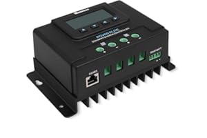 Renogy Controlador de carga solar MPPT automático de 20 A, 12 V/24 V, con pantalla LCD retroiluminada con sensor de temperatura, apto para batería de litio y inundada sellada de gel, Rover Elite 20 A