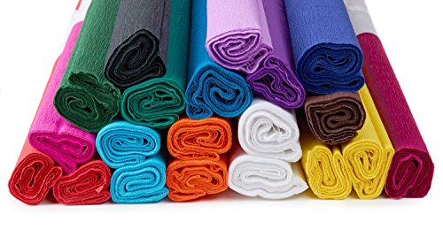 20 Rollen Krepppapier Bastelkrepp bunt 32g/qm 2×0,5m VBS Großhandelspackung - 3