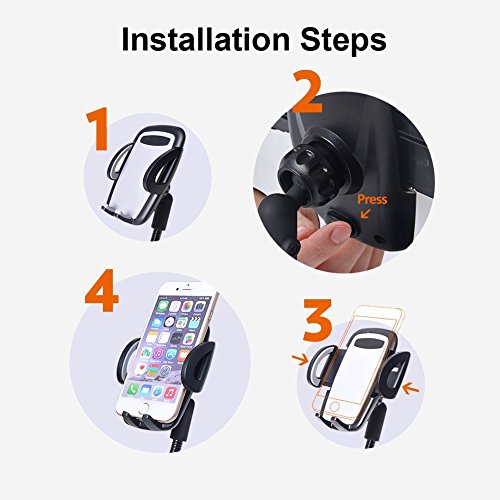 iVoler Supporto Portatile per Auto Ricarica Caricabatterie USB(Uscita Massima 3.1A), 2 in 1 Caricabatteria per auto con Rotazione a 360Â° per iPhone X / 8 / 8 Plus / 7 / 7 Plus / 6(s) / 6(s) Plus / SE / 5s / 5, Samsung Galaxy S9 / S9+ / S8 / S8+ / S7 / S7 Edge / S6 / S5 / J5 / A5, Asus Zenfone 3 / 4, Huawei, Google Nexus, LG, Nokia, Blackberry, Xiaomi, Lenovo, HTC, ecc. - Grigio/Nero