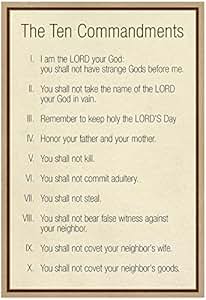 the ten commandments catholic poster print 34x49 cm