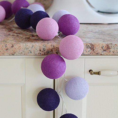 LianLe DIY 20 Stk LED Nachtlicht Deko Lichterkette Fairy Lights Kugellicht für Weihnachten Kinderzimmer Wedding Party Hochzeiten LiLa - 3