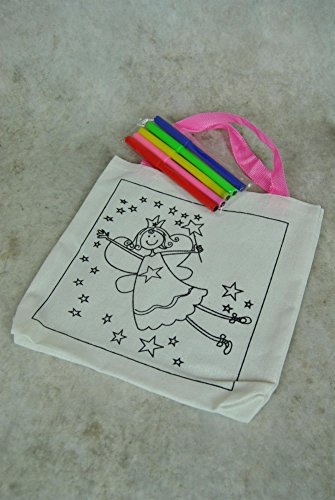 Childs Linen Colour in Bag with Felt Pens With Fairy and stars