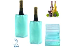 COLDCHILL Eisweinhülse, Eisweinkühler, Weinkühler Kühlschrank, Weinflaschenkühler Kühler für roten weißen Champagner oder Sekt. Gel-Kühlhalter Freistehender Träger Chilling (Mint Green Wine Sleeve)