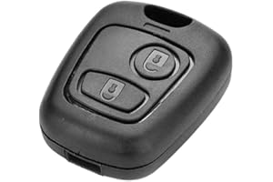 OcioDual Coque Rigide de Remplacement 2 Boutons sans Lame Compatible avec Peugeot 106 206 406 107 207 807 Noir Housse Rechange