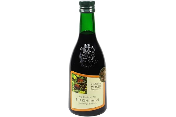 Kürbishof DEIMEL Steiermark/Austria - 500 ml flaska - Original styriansk ekologisk pumpafröolja med skyddad geografisk beteckning - Direkt från producenten - Tilldelas årligen