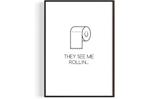 PULSE of HOME Badezimmer Deko Bilder – Hochwertiger Kunstdruck für Deine Wanddeko – They See Me Rollin Design A4 (21 x 29,7 cm) – Made in Germany – Ohne Rahmen