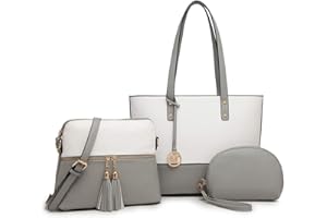 Miss Lulu Borsa Donna Tote Bag Borsa Tracolla Donna Portafogli Donna Grandi da Donna in Colori a Contrasto 3Pezzi Set Borsa a Tracolla