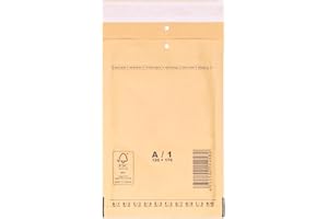 ‎VERPACKING verpacking Luftpolstertaschen Versandtaschen Luftpolsterumschlag A1, Innenmaß 100 x 165 mm (Außenmaß 120 x 175 mm) Braun Polsterumschläge selbstklebend geeignet für DIN A6 (200 Stück)