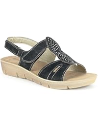 INBLU - Zapatillas de estar por casa de piel sintética para mujer negro negro 38