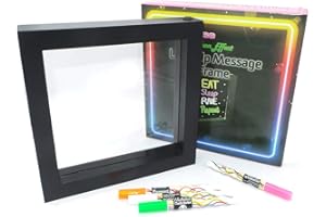 The Glowhouse Wysokiej jakości świecąca neonowa ramka na wiadomości LED, tablica z 4 neonowymi długopisami