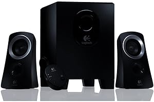 Logitech Z313 2.1 Multimedia Speaker System with Subwoofer, Full Range Audio, 50 Watts Peak Power, Strong Bass, 3.5mm Audio Inputs, UK Plug, PC/PS4/Xbox/TV/Smartphone/Tablet/Music Player - Black