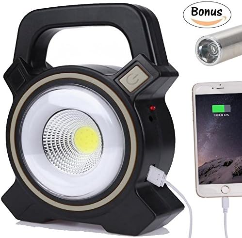 Flashlight Lantern LED USB 3 in 1 Portable Rechargeable Solar Panel - With External Battery For Smartphone - Adjustable 2 Modes - For Indoor And Outdoor, Camping, Work, Excursion, Emergency Lamp, Fishing