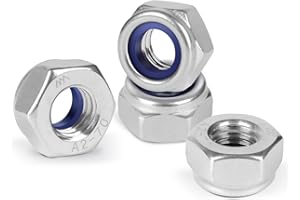 BOUMVID Dadi di Bloccaggio M6, 20 Pezzi Esagonali Dado di Autobloccanti Sicurezza in 304 Acciaio Inox A2 V2A, Dado Esagonale DIN 985, Dadi di Arresto, per Viti Bulloni Filettati Inserti