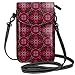 Produktbild Bright Red Multilayered Surface Pattern Crossbody Purse Cell Phone Purse Mini Shoulder Bag with Shoulder Strap for Womens,Girls